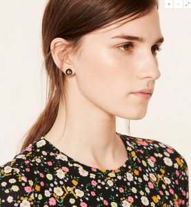 CRYSTAL-PEARL STUD EARRING