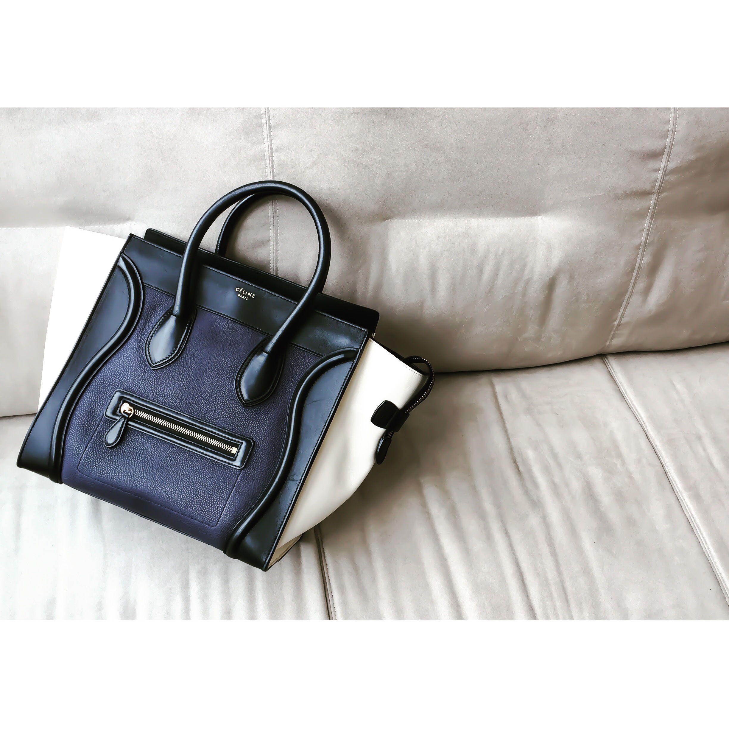 公式買蔵 廃盤　セリーヌ　CELINE　ハンドバッグ　ラゲージ　マイクロショッパー　ブルー ハンドバッグ