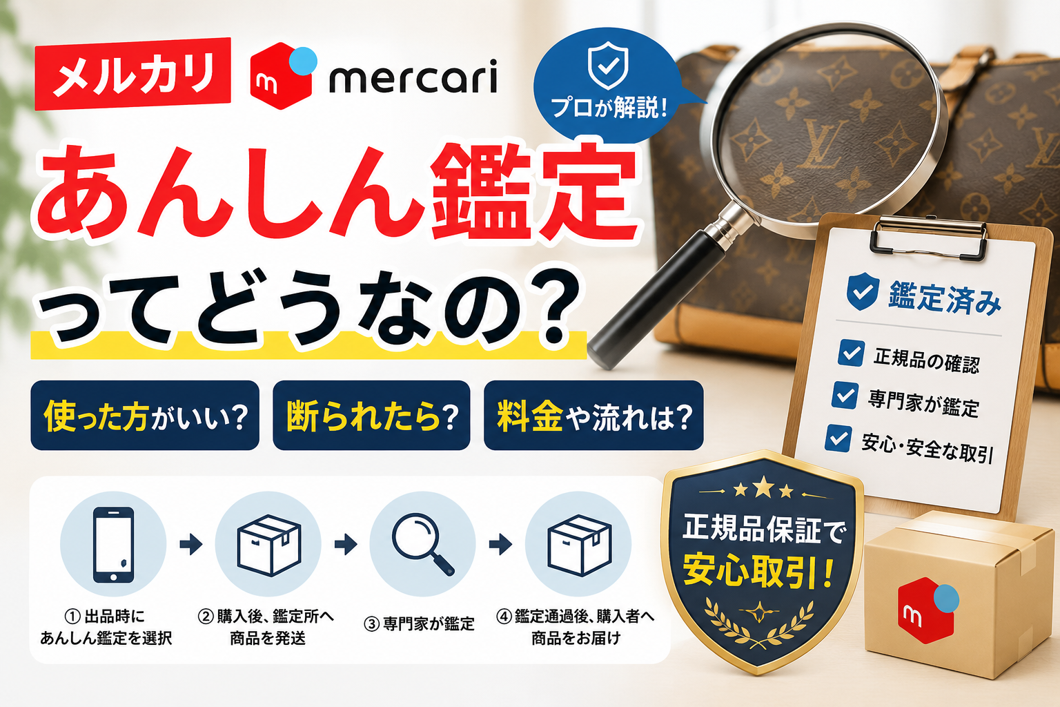 メルカリ】あんしん鑑定ってどうなの？使った方がいい？断られたら
