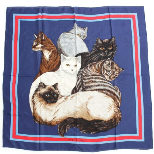 エルメス スカーフ 猫柄